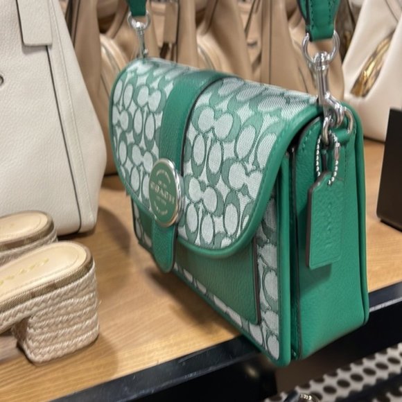 Coach Bags Coach Lonnie Crossbody In Signature Jacquard Green Multi